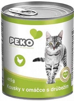 Výprodej - Konzerva PEKO pro kočky drůbeží 415g
