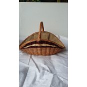 Koš na dřevo s jutou světlý střední