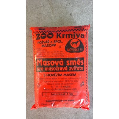 Krmné maso hovězí mražené 1 kg