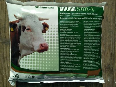 Mikros S4B 1 - minerální doplňkové krmivo pro SKOT 3 kg