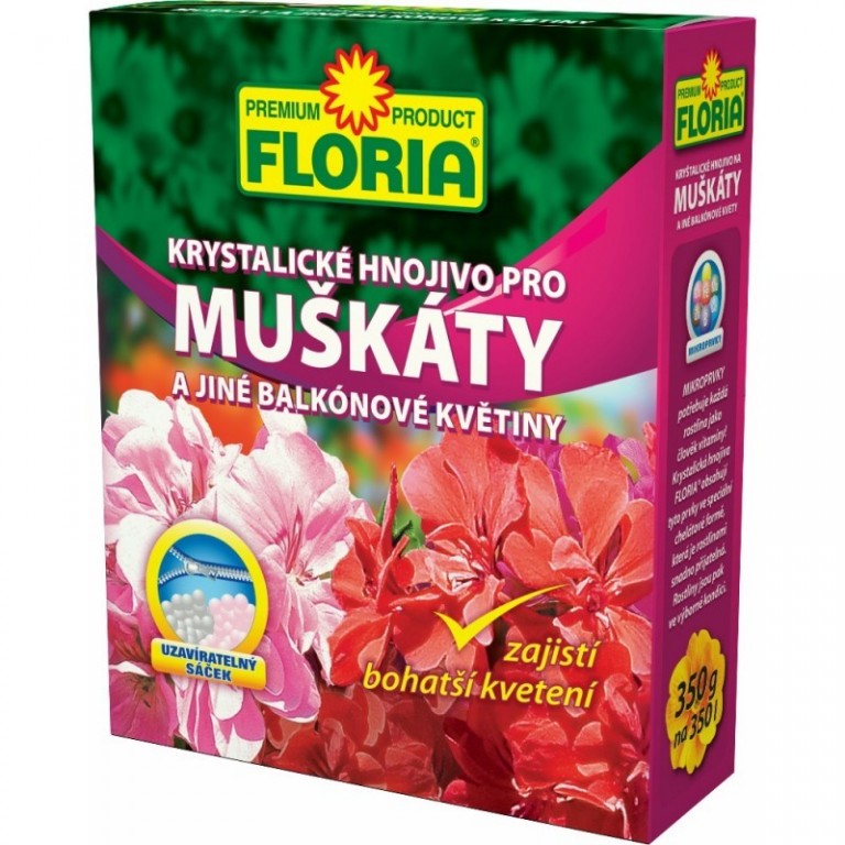 Floria Krystalické hnojivo pro muškáty a jiné balkónové rostliny 350 g